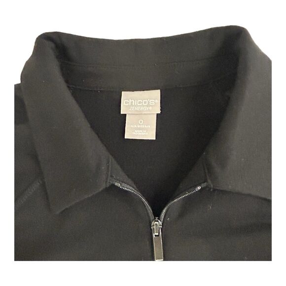 Chico’s Zenergy Half-zip Dress Black Misses Size 0 (US S/4) LBD Active Pockets - Picture 11 of 16